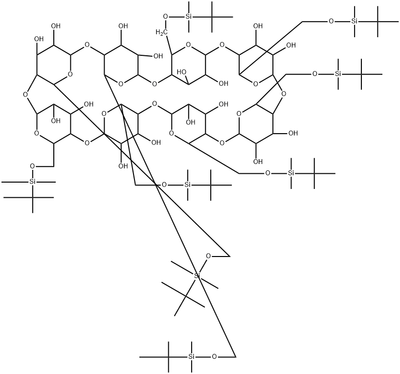 八-6-(二甲基-叔-丁基甲硅烷基)-Γ-环糊精 结构式