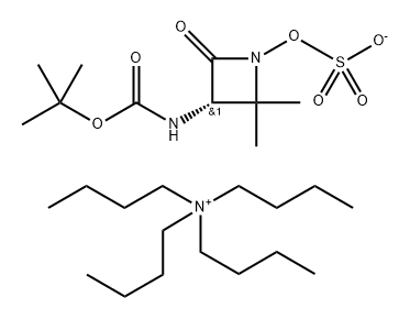 CarbaMic acid, [2,2-diMethyl-4-oxo-1-(sulfooxy)-3-azetidinyl]-,C-(1,1-diMethylethyl) ester, ion(1-), (S)-, N,N,N-tributyl-1-butanaMiniuM Struktur