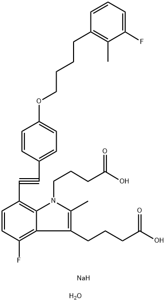 Gemilukast 8 hydrate and disodium salt). 结构式