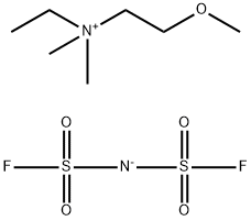 エチル(2-メトキシエチル)ジメチルアンモニウムビス(フルオロスルホニル)イミド 化学構造式