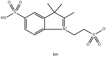3H-Indolium, 2,3,3-trimethyl-5-sulfo-1-(2-sulfoethyl)-, inner salt, potassium salt (1:1),1236362-02-9,结构式