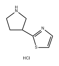 Thiazole, 2-(3-pyrrolidinyl)-, hydrochloride (1:1) Structure