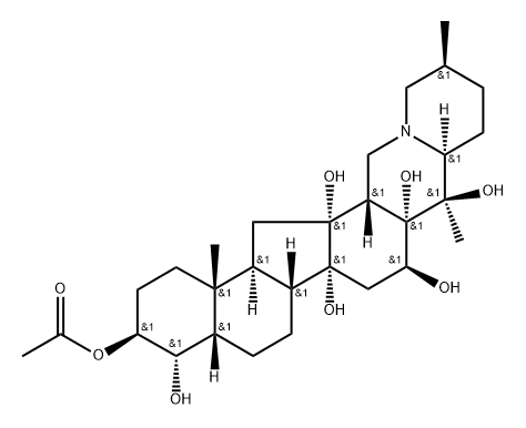 セバン-3β,4α,12,14,16β,17,20-ヘプタオール3-アセタート 化学構造式