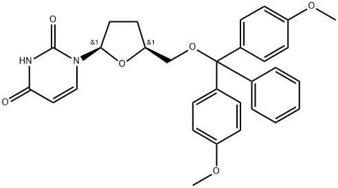 2',3'-Dideoxy-5'-O-DMT-uridine Struktur