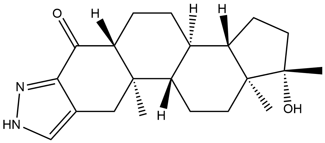 (5Α,17Β)-17-HYDROXY-17-METHYL-1'H-ANDROSTANO[3,2-C]PYRAZOL-4-ONE 结构式