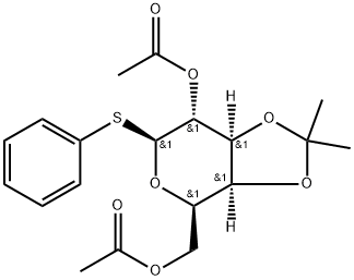 苯基 3,4-O-(1-甲基亚乙基)-1-硫代-BETA-D-吡喃半乳糖苷二乙酸酯, 124476-99-9, 结构式