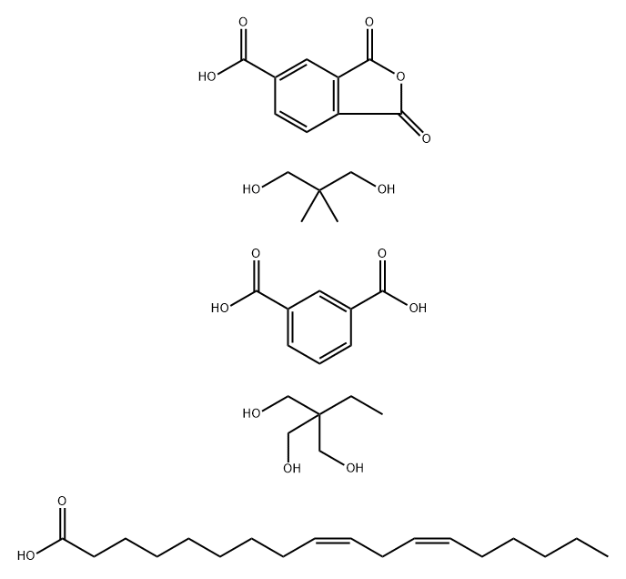1,3-Benzenedicarboxylic acid, polymer with 1,3-dihydro-1,3-dioxo-5-isobenzofurancarboxylic acid, 2,2-dimethyl-1,3-propanediol, 2-ethyl-2-(hydroxymethyl)-1,3-propanediol and (Z,Z)-9,12-octadecadienoic acid Structure