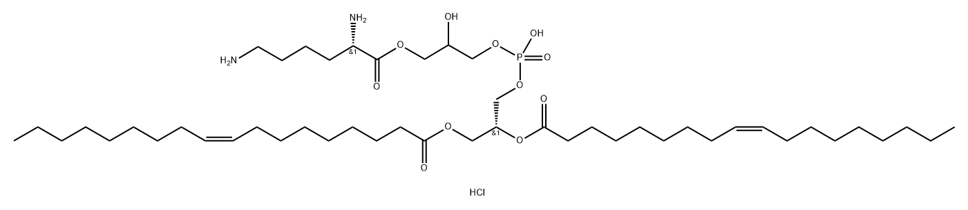 1,2-dioleoyl-sn-glycero-3-[phospho-rac-(3-lysyl(1-glycerol))] (chloride salt) Struktur