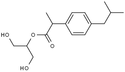 Ibuprofen Related CoMpound (1,3-Dihydroxyprop-2-yl 2-(4-Isobutylphenyl)Propanonate) 结构式