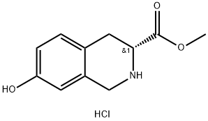 D-7-hydroxy-1,2,3,4-tetrahydro-3-Isoquinolinecarboxylic acid, methyl ester, hydrochloride (1:1), (3R)- Struktur