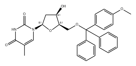 124680-51-9 2,4(1H,3H)-Pyrimidinedione, 1-[2-deoxy-5-O-[(4-methoxyphenyl)diphenylmethyl]-β-D-threo-pentofuranosyl]-5-methyl-