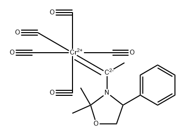 Chromium, pentacarbonyl[1-[(4S)-2,2-dimethyl-4-phenyl-3-oxazolidinyl]ethylidene]-, (OC-6-21)- Structure