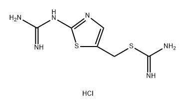 Carbamimidothioic acid, [2-[(aminoiminomethyl)amino]-5-thiazolyl]methyl ester, hydrochloride (1:2) Structure