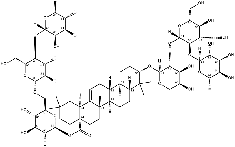 多被银莲花皂苷R8, 124961-61-1, 结构式