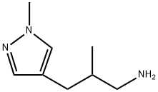2-methyl-3-(1-methyl-1H-pyrazol-4-yl)propan-1-am
ine Structure