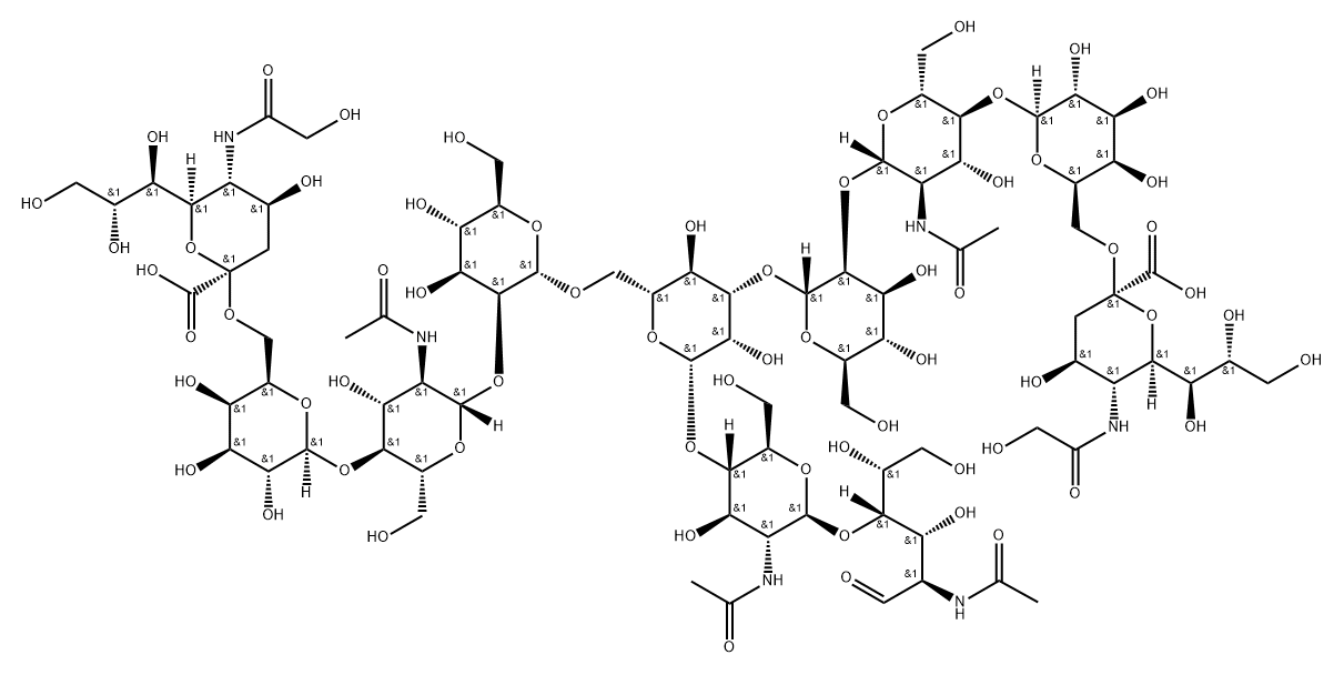 Neu5Gcα(2-6) N-グリカン 化学構造式