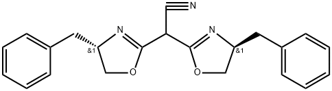 2,2-双((S)-4-苄基-4,5-二氢恶唑-2-基)乙腈 结构式