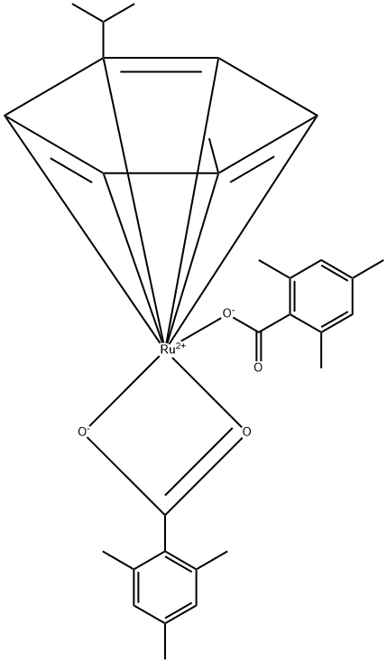 (p-シメン)ビス(メシチルカルボキシラト)ルテニウム(II) 化学構造式