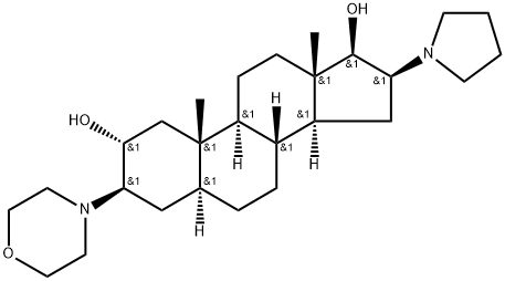 Androstane-2,17-diol, 3-(4-morpholinyl)-16-(1-pyrrolidinyl)-, (2α,3β,5α,16β,17β)-, 1252016-49-1, 结构式