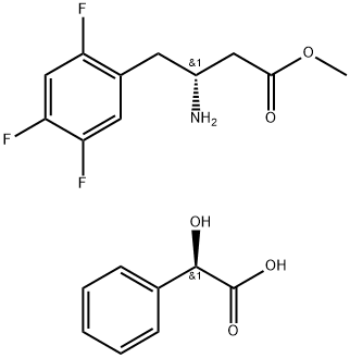 (R)-3-氨基-4-(2,4,5-三氟苯基) 丁酸甲酯.R-扁桃酸盐, 1253055-94-5, 结构式
