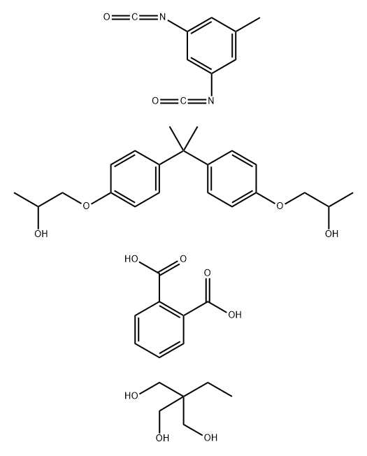 1,2-Benzenedicarboxylic acid, polymer with 1,3-diisocyanato-5-methylbenzene, 2-ethyl-2-(hydroxymethyl)-1,3-propanediol and 1,1'-[(1-methylethylidene) bis(4,1-phenyleneoxy)]bis[2-propanol] Structure