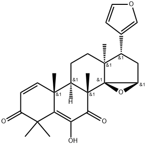 (13α,17α)-14β,15β:21,23-ジエポキシ-6-ヒドロキシ-4,4,8-トリメチル-24-ノルコラ-1,5,20,22-テトラエン-3,7-ジオン 化学構造式
