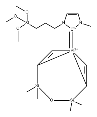 PLATINUM-[N-METHYL-N'-(TRIMETHOXYSILYLPROPYL)IMIDAZOL-2-YLIDENE] [DIVINYLTETRAMETHYLDISILOXANE] COMPLEX 结构式