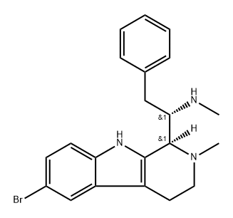 (1S)-1α-[(S)-1-Amino-2-(4-methylphenyl)ethyl]-6-bromo-1,2,3,4-tetrahydro-2-methyl-β-carboline 结构式