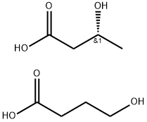 (3-ヒドロキシ酪酸/4-ヒドロキシ酪酸)コポリマー 化学構造式