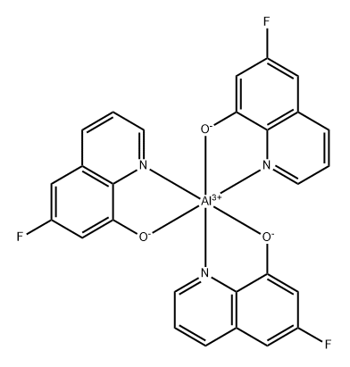 Tris(6-fluoro-8-hydroxy-quinolinato)aluminium,1257308-66-9,结构式