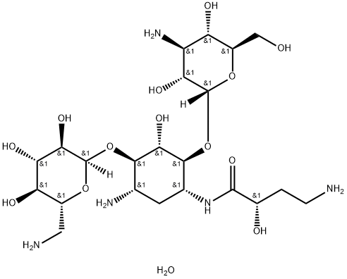阿米卡星水合物,1257517-67-1,结构式