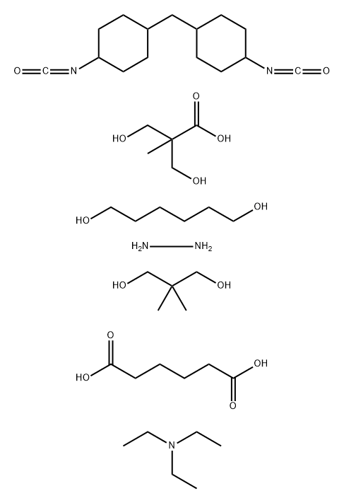125826-44-0 Hexanedioic acid polymer with 2,2-dimethyl-1,3-propanediol, 1,6-hexanediol, hydrazine, 3-hydroxy-2-(hydroxymethyl)-2-methylpropanoic acid and 1,1'-methylenebis[4-isocyanatocyclohexane], compd. with N,N-diethylethanamine