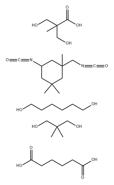 Hexanedioic acid, polymer with 2,2-dimethyl-1,3-propanediol, 1,6-hexanediol, 3-hydroxy-2-(hydroxymethyl)-2-methylpropanoic acid and 5-isocyanato-1-(isocyanatomethyl)-1,3,3-trimethylcyclohexane 结构式