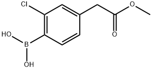 (2-氯-4-(2-甲氧基-2-氧代乙基)苯基)硼酸, 1259022-52-0, 结构式