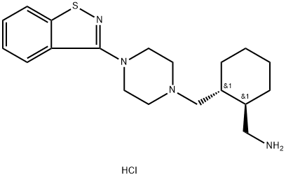 N-[1R,2R-(2-Methylamino)cyclohex-1-yl)methyl]-N’-(1,2-benzisothiazol-3-yl)piperazine Dihydrochloride, 1260025-93-1, 结构式