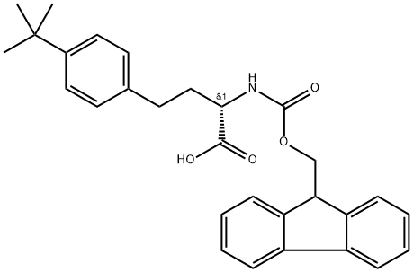 Benzenebutanoic acid, 4-(1,1-dimethylethyl)-α-[[(9H-fluoren-9-ylmethoxy)carbonyl]amino]-, (αS)- Structure