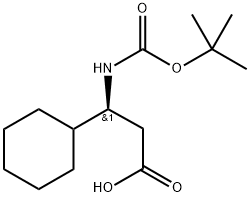 Cyclohexanepropanoic acid, β-[[(1,1-dimethylethoxy)carbonyl]amino]-, (βS)- 结构式