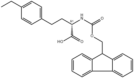 FMOC-(S)-2-氨基-4-(4-乙基苯基)丁酸 结构式
