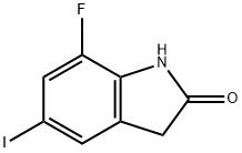 7-fluoro-5-iodoindolin-2-one Struktur