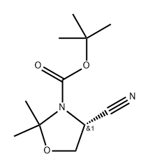 (R)-4-氰基-2,2-二甲基噁唑烷-3-羧酸叔丁酯 结构式