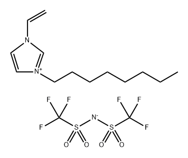 1H-Imidazolium, 3-ethenyl-1-octyl-, salt with 1,1,1-trifluoro-N-[(trifluoromethyl)sulfonyl]methanesulfonamide (1:1) Struktur