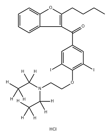 [2H10]-胺碘酮盐酸盐, 1261393-77-4, 结构式