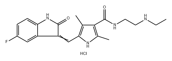 N-脱乙基舒尼替尼盐酸盐 结构式
