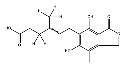 [2H5]-去甲基麦考酚酸, 1261432-41-0, 结构式