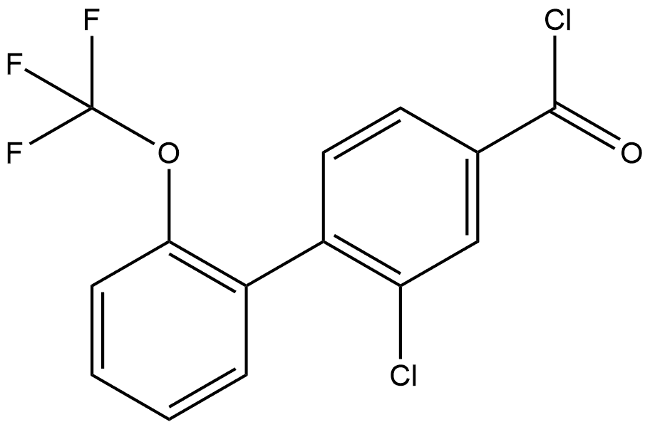 2-Chloro-2'-(trifluoromethoxy)biphenyl-4-carbonyl chloride,1261652-98-5,结构式