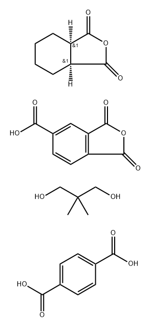 1,4-Benzenedicarboxylic acid, polymer with 1,3-dihydro-1,3-dioxo-5-isobenzofurancarboxylic acid, 2,2-dimethyl-1,3-propanediol and rel-(3aR,7aS)-hexahydro-1,3-isobenzofurandione Struktur