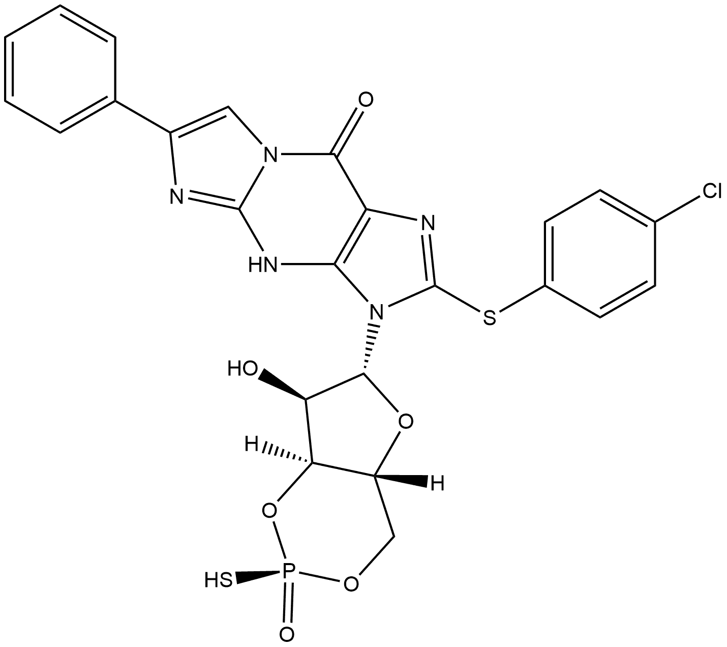 Rp-8-pCPT-PET-cGMPS Struktur