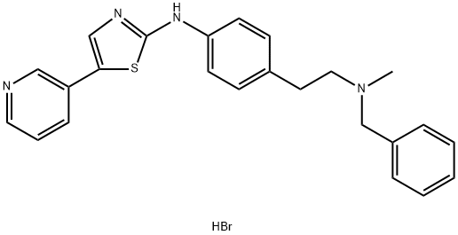 N-[4-[2-[メチル(ベンジル)アミノ]エチル]フェニル]-5-(3-ピリジル)-2-チアゾールアミン・臭化水素酸塩 化学構造式