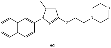 4-[2-[[5-甲基-1-(2-萘基)-1H-吡唑-3-基]氧基]乙基]吗啉盐酸盐(1:1),1265917-14-3,结构式