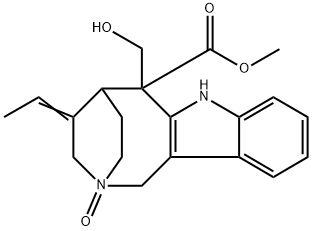 (5S)-4-[(E)-Ethylidene]-1,3,4,5,6,7-hexahydro-6-hydroxymethyl-6β-methoxycarbonyl-2α,5-ethano-2H-azocino[4,3-b]indole 2-oxide Struktur